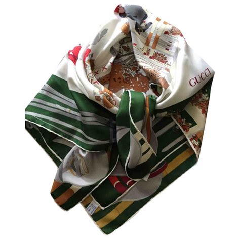 used gucci silk scarf